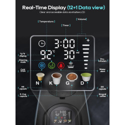 מכונת קפה HIBREW 6 ב-1: משקאות חמים וקרים, אספרסו, קפוצ'ינו
